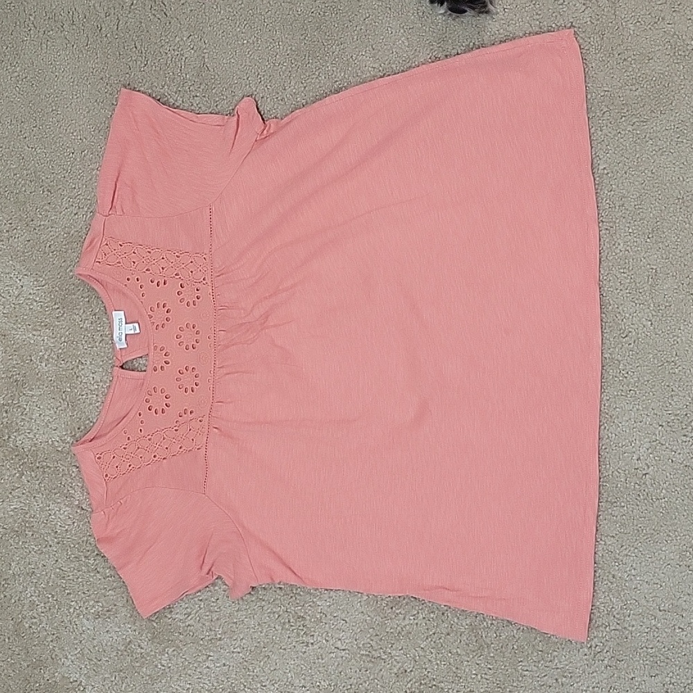 Floral Crochet Pink Ella's Moss Top Large